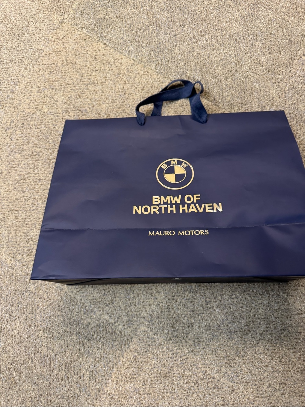 BMW Navy Paper Gift Bag with Handles